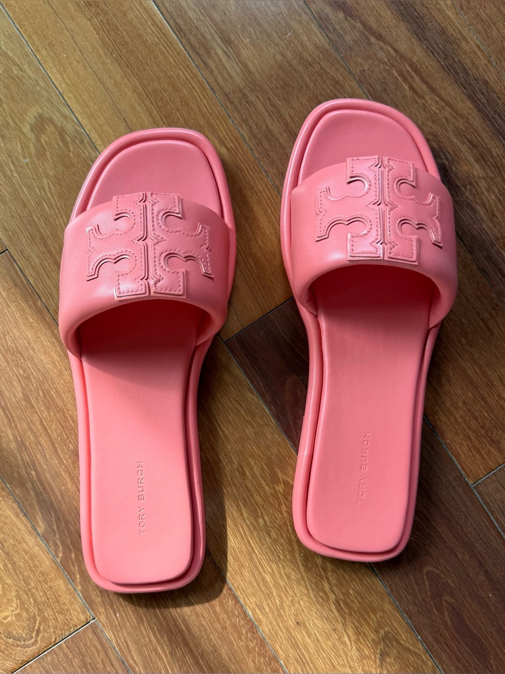 TORY BURCH DOUBLE T SPORT SLIDE -NAPPA LEATHER - Picture 2 of 7
